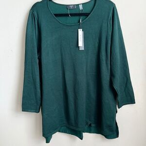 Tahari Green Tunic Style Sweater 1X